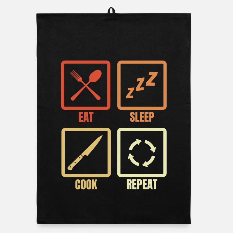 Eat Sleep Cooking Repeat Organic Geschirrtuch