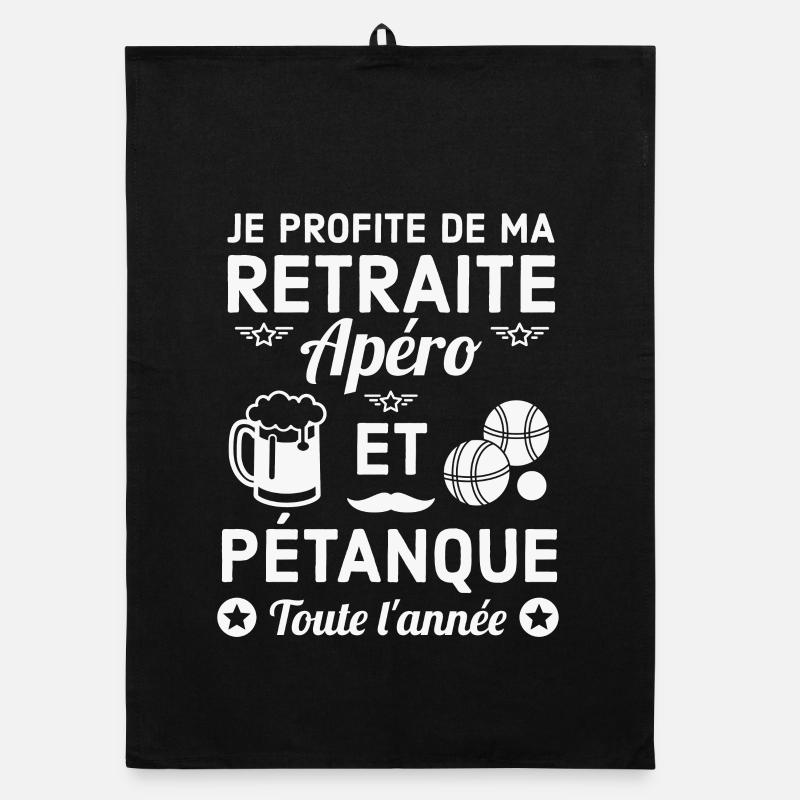 Retraite Apéro Pétanque Fun Torchon bio