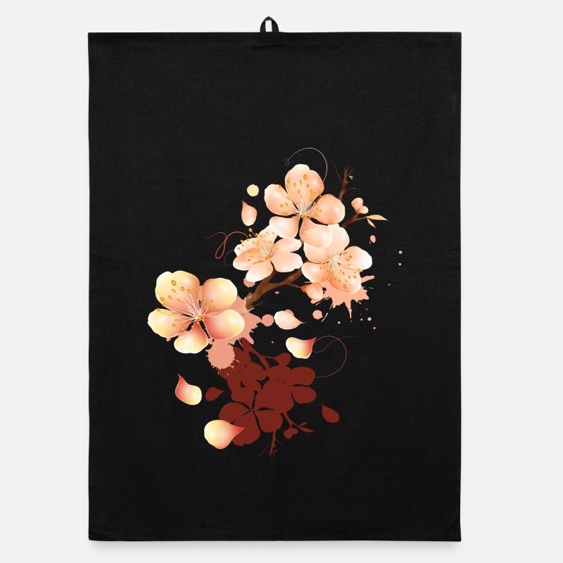 Pfirsichblüten Graffiti im samtigen Pfirsichton Organic Geschirrtuch