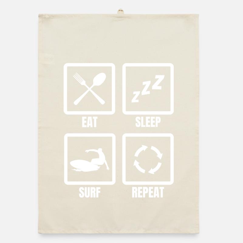 Manger, dormir, surfer, répéter Torchon bio