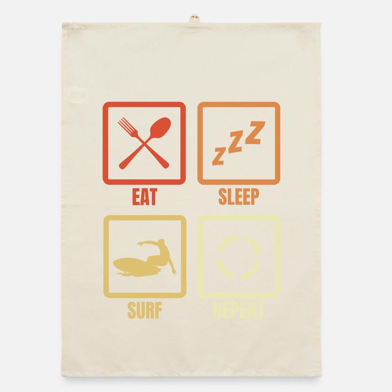 Manger Dormir Surfer Répéter Torchon bio