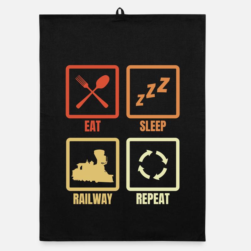 Manger dormir chemin de fer répéter Torchon bio