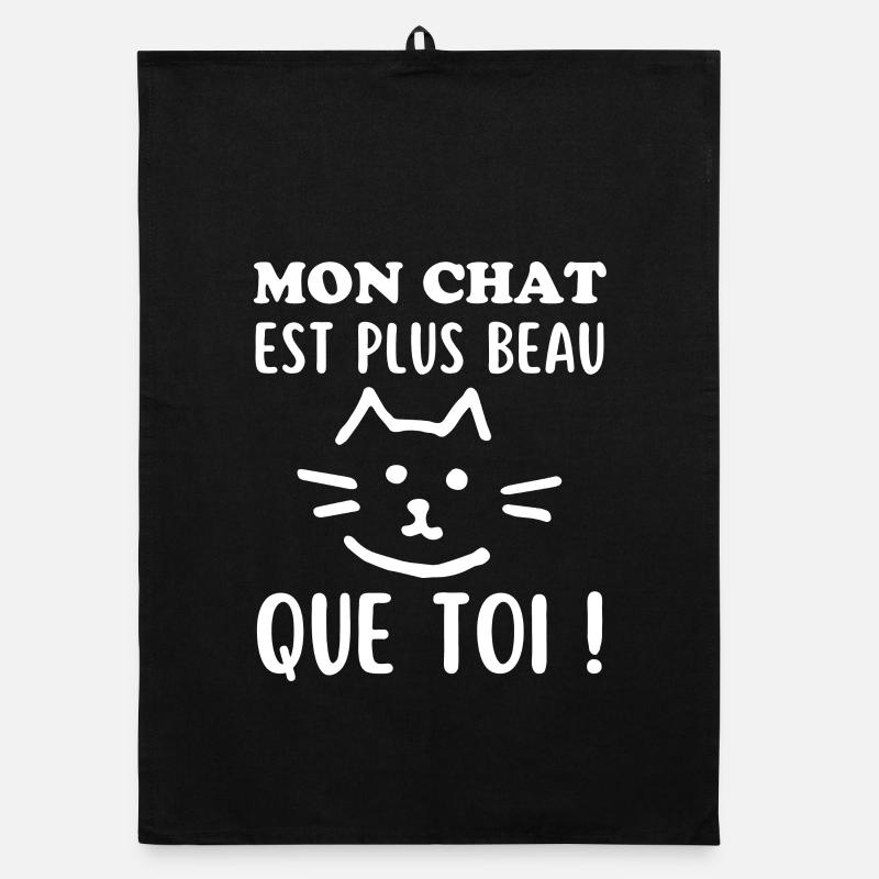 Mon Chat mignon est plus beau que toi Torchon bio