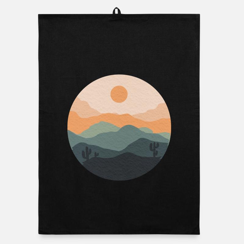Coucher désert pastel cercle Torchon bio