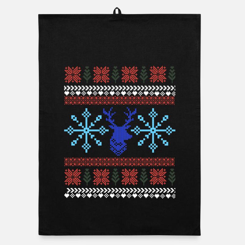 Pixel Weihnachtsmuster Organic Geschirrtuch