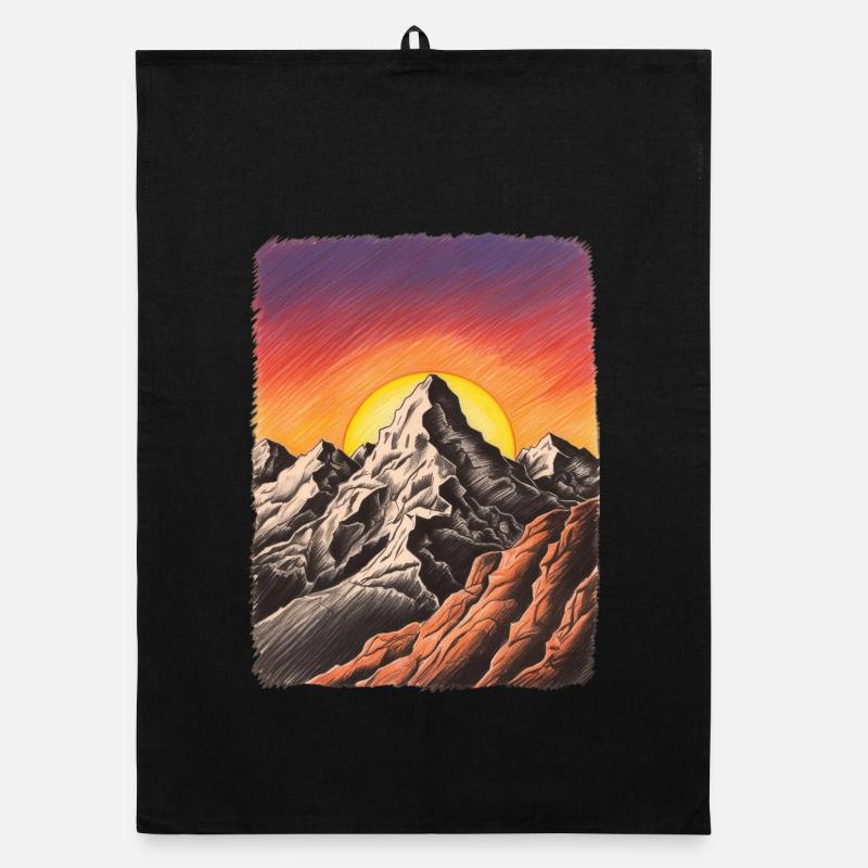Mountain Sunset Organic dish towel