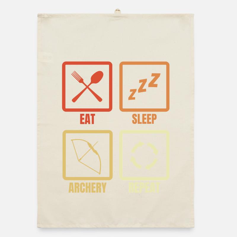Eat Sleep Archery Repeat Organic dish towel