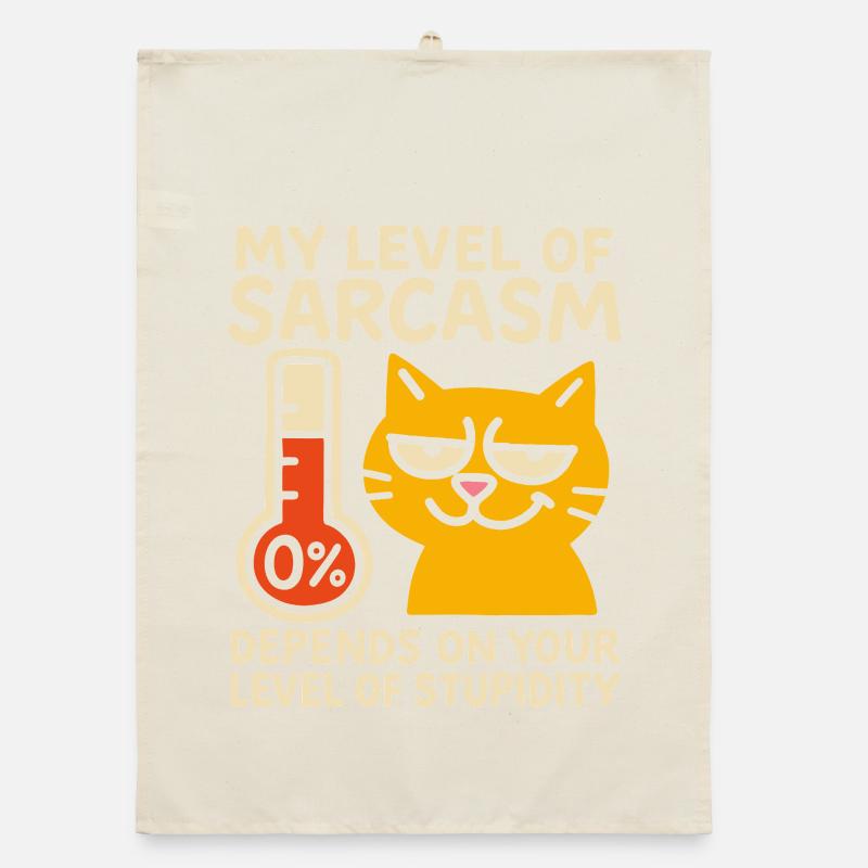 Sassy Cat Sarcasm Graphic Tee Organic dish towel