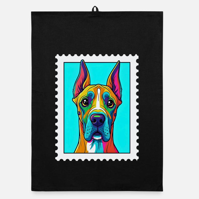 Chien coloré dans le style pop art Torchon bio