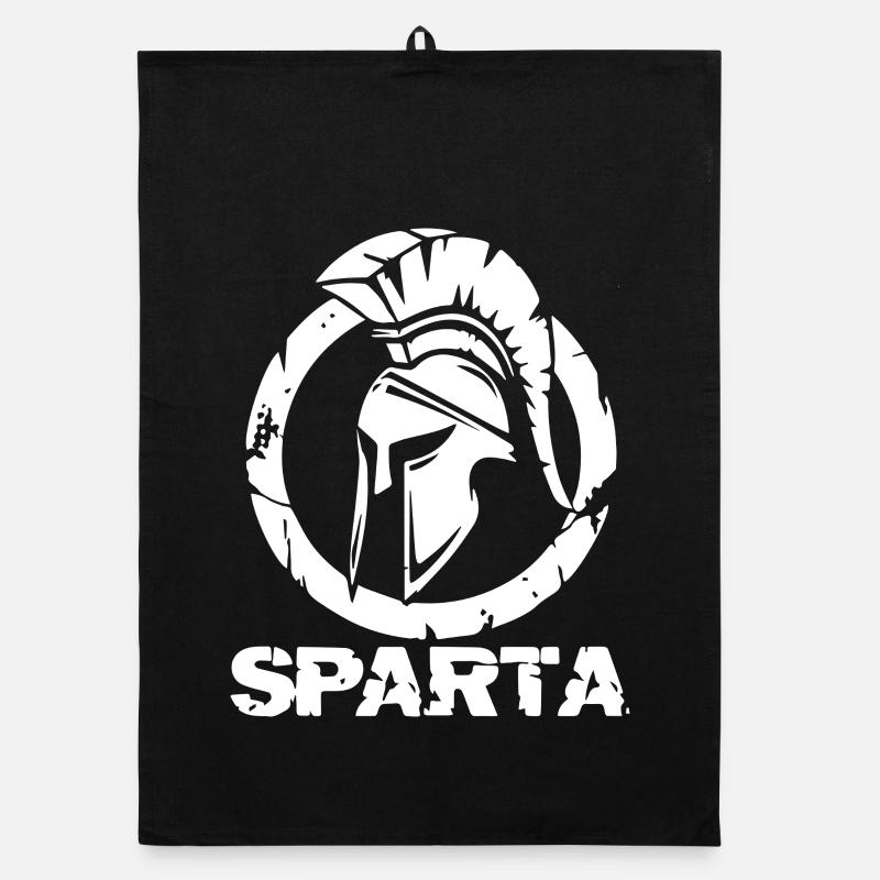 Sparta Helmet Silhouette Organic dish towel