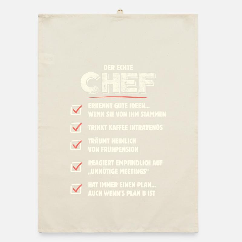 Der echte Chef – Checkliste mit Humor Organic Geschirrtuch