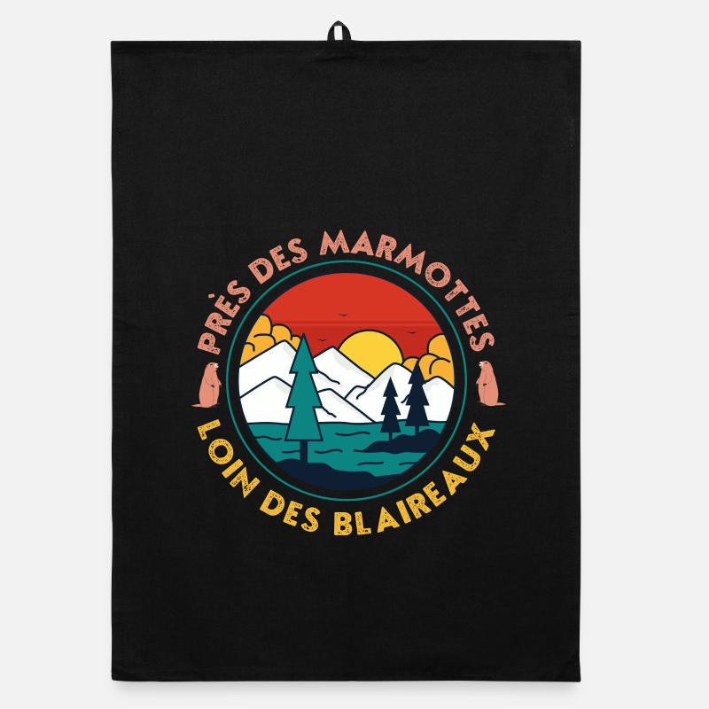 Sunset Mountain Pine Lake Organic dish towel