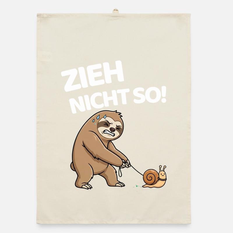 Don't pull so sloth with snail Organic dish towel