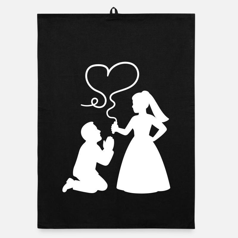 Bride and groom Wedding Organic dish towel