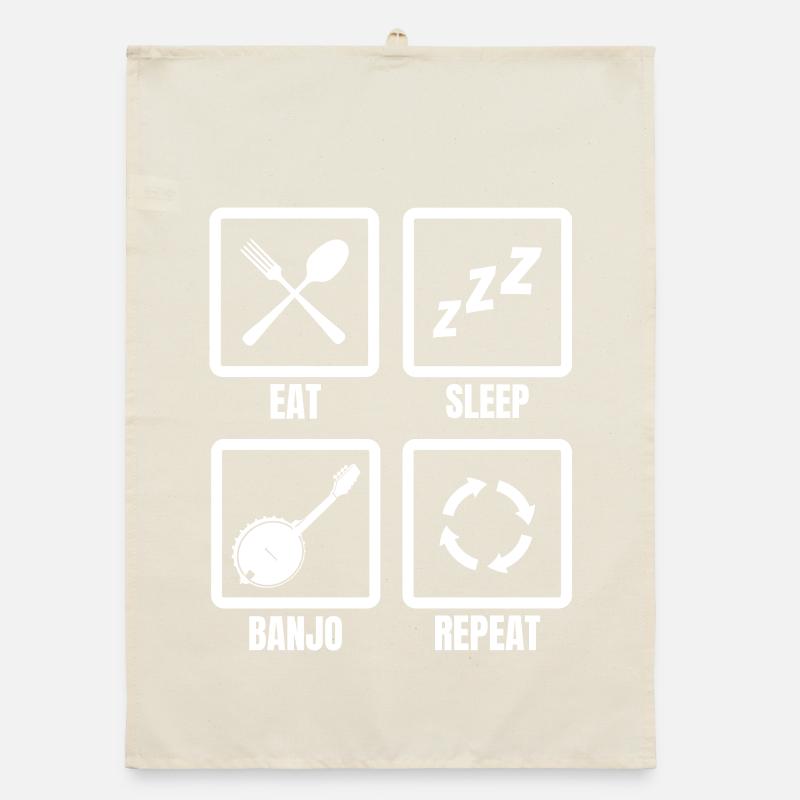 Eat Sleep Banjo Repeat Organic dish towel