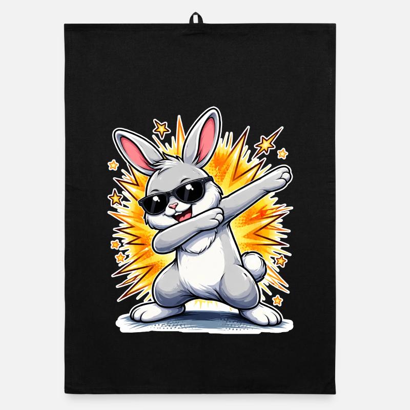 Dabbing Bunny Organic dish towel