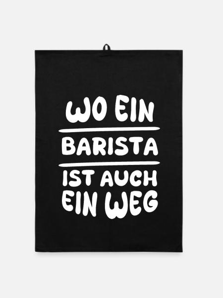 Geschenk für Barista - Organic Geschirrtuch - Schwarz - Vorne