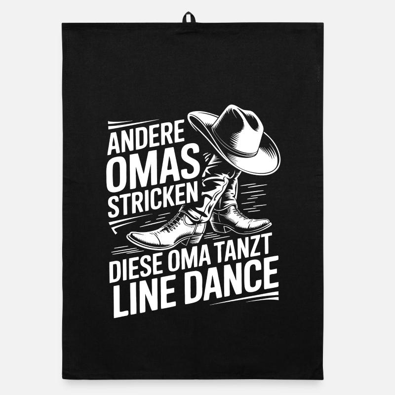 Oma tanzt Line Dance Spruch Organic Geschirrtuch
