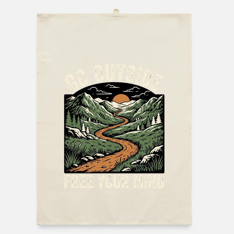 Hiker Nature Saying Organic dish towel