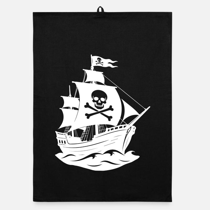 Piratenschiff Organic Geschirrtuch