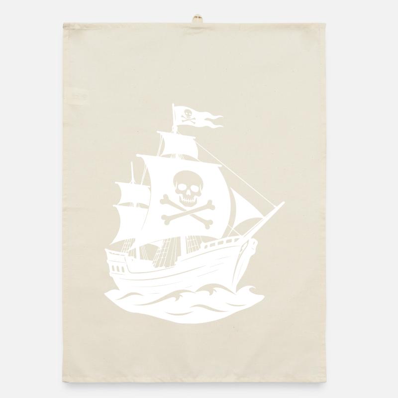 Pirate ship Organic dish towel