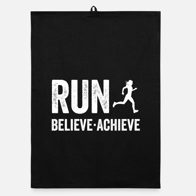 Marathon - Run. Believe. Achieve. Organic dish towel