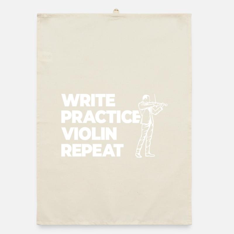 Writing Practice Repeating Violin Organic dish towel