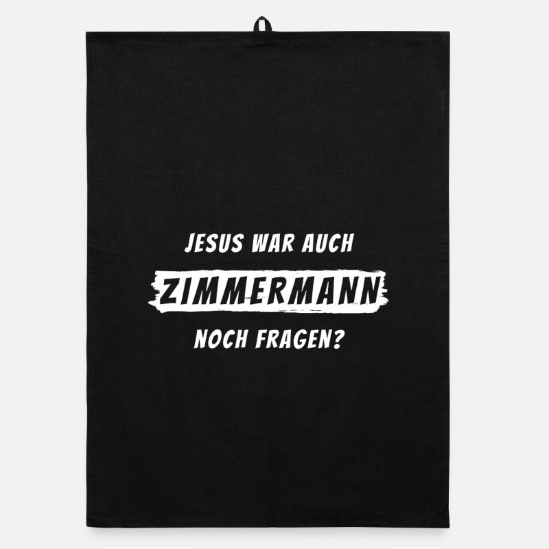 Zimmermann Geschenk Spruch Handwerker Organic Geschirrtuch