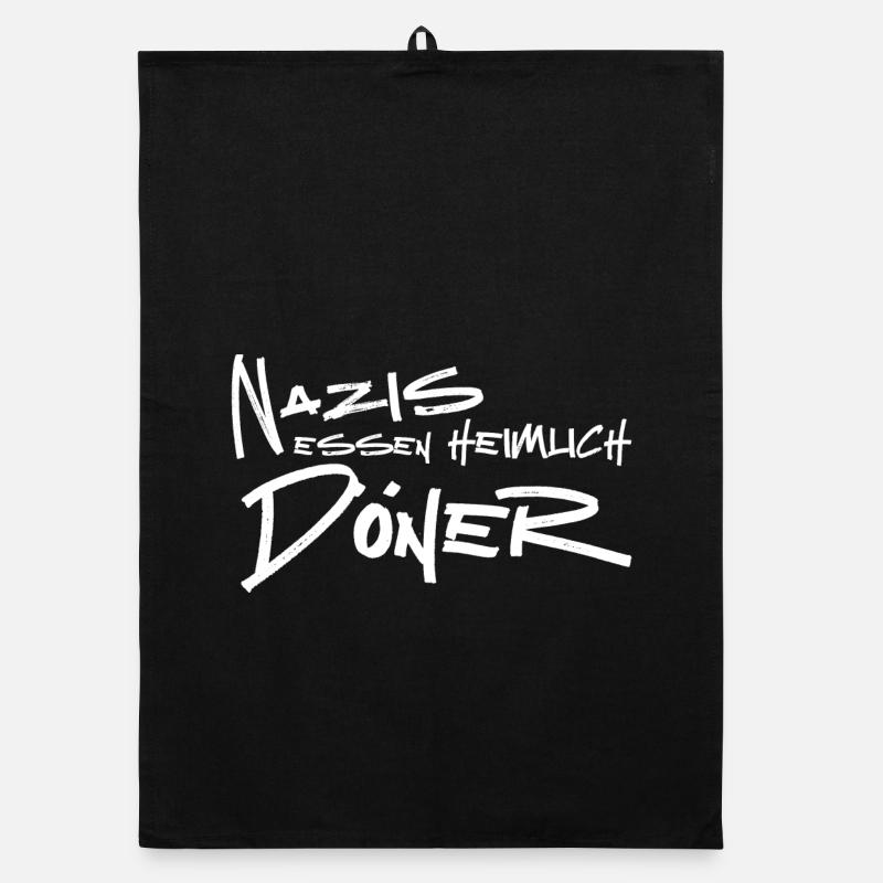 Nazis essen heimlich Döner Organic Geschirrtuch