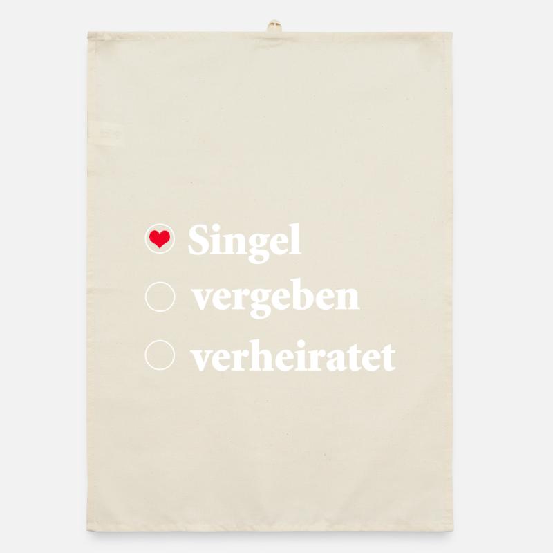 Relationship Status Selection Single with Heart Symbol Organic dish towel