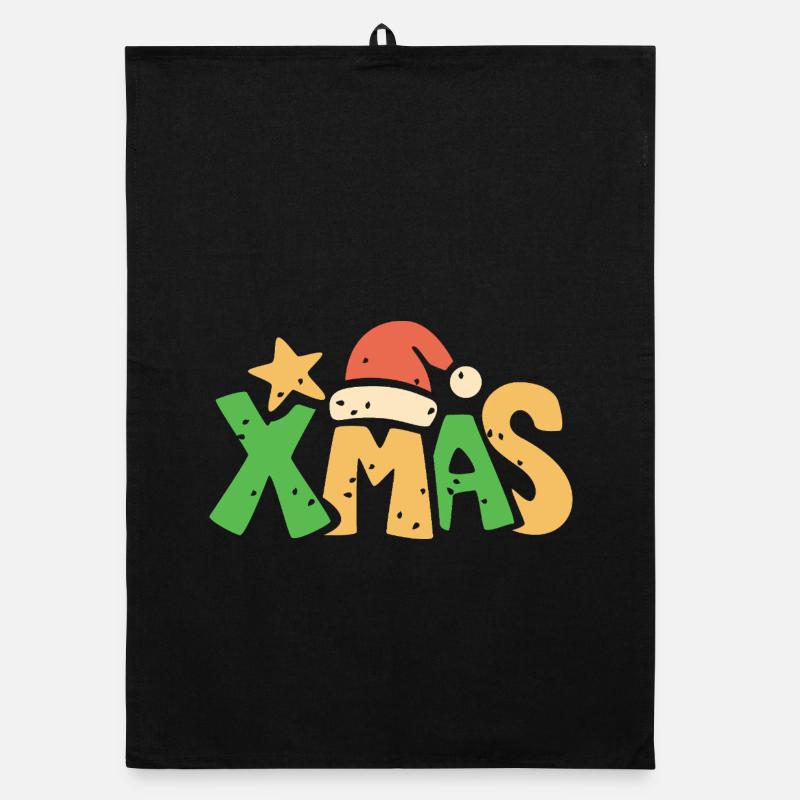 Lettrage de Noël dans le style dessin animé de Noël Torchon bio