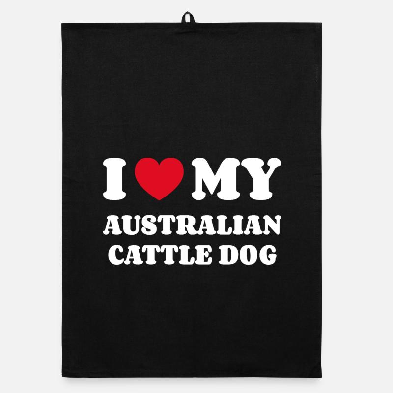 J’adore mon propriétaire de chien de bétail australien Torchon bio