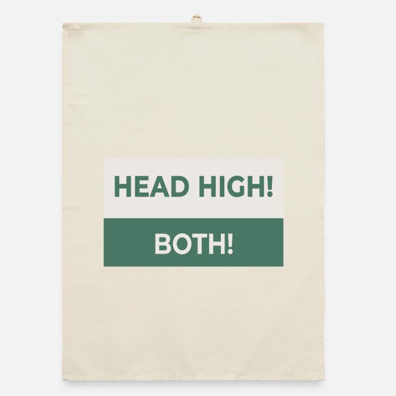 HEAD HIGH. BOTH. – Freches Statement-Design Organic Geschirrtuch