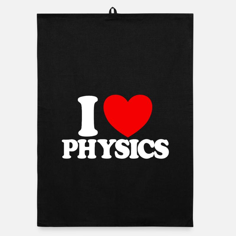 I Love Physics (Red Heart) Funny Physics Organic dish towel