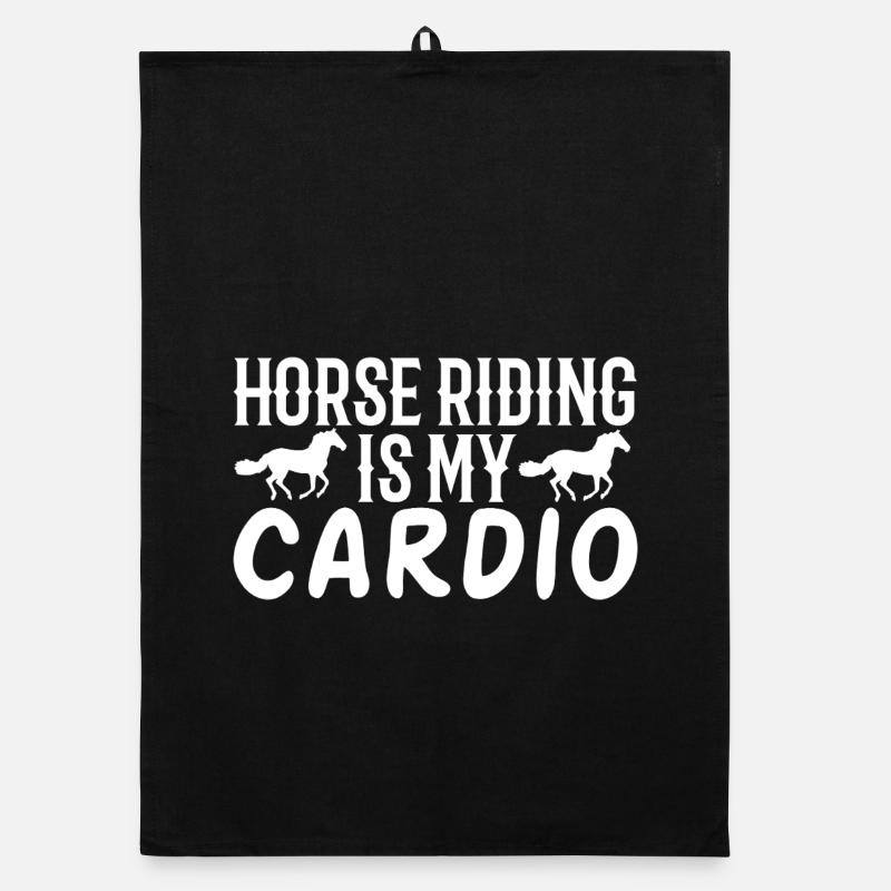 Mon cardio est mon cheval Torchon bio