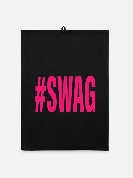 Swag Funny 2000S Nostalgia Y2K Hashtag Meme - Organic Geschirrtuch - Schwarz - Vorne