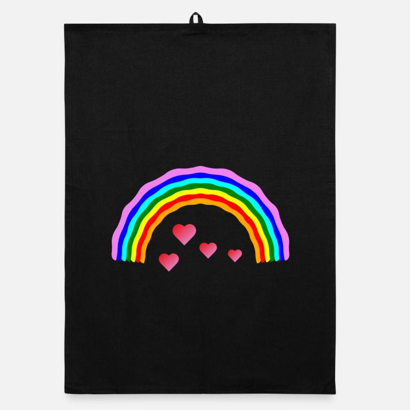 Regenbogenherz Regenbogenherz - Organic Geschirrtuch - Schwarz