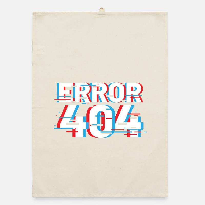 Error 404 Glitch Organic dish towel