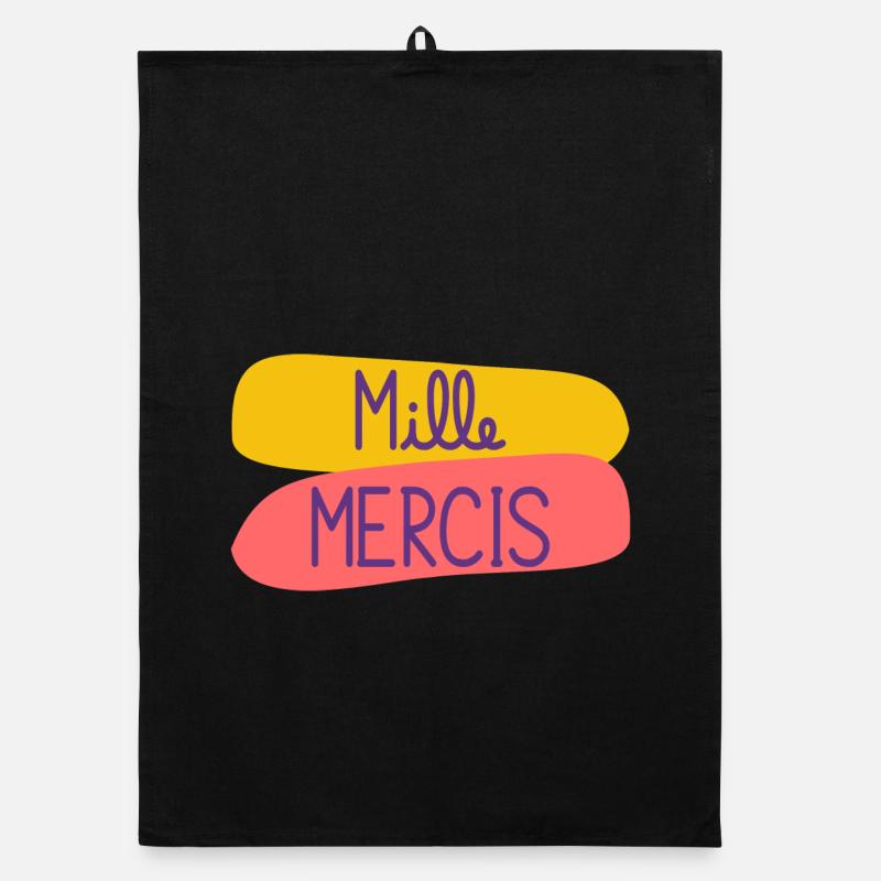 MERCI. MAÎTRESSE. MAÎTRE. MERCI MAÎTRESSE. CADEAU - Torchon bio - noir