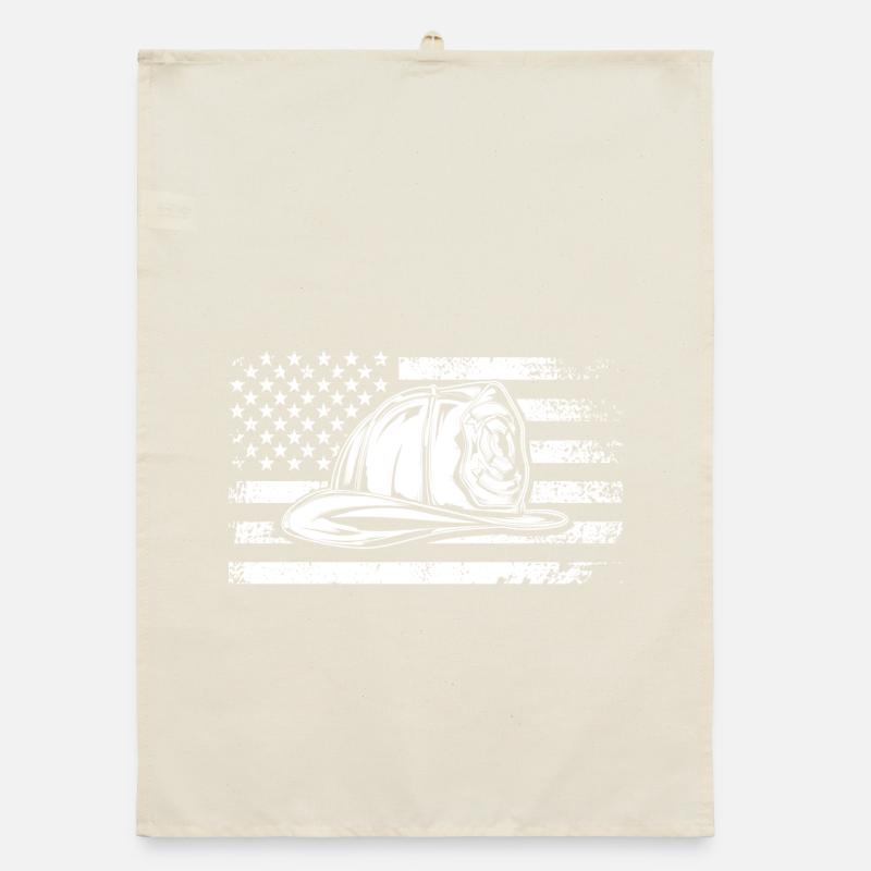 Patriotic Cap on Distressed Flag Organic dish towel