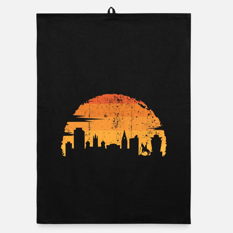 Sunset Skyline Rider Organic dish towel