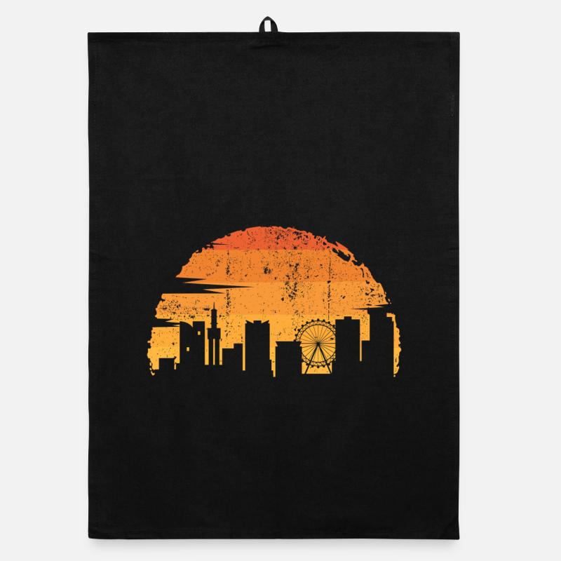 Silhouette d’horizon du coucher de soleil Torchon bio