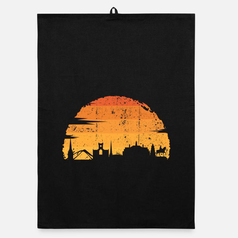 Silhouette d’horizon du coucher de soleil Torchon bio