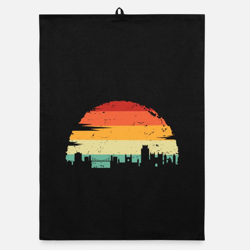 Silhouette d’horizon du coucher de soleil Torchon bio