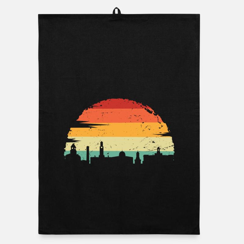 Horizon du coucher de soleil éclatant Torchon bio