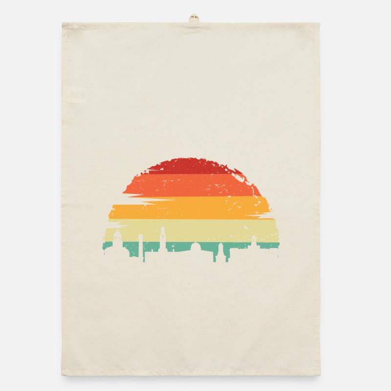 Horizon du coucher de soleil éclatant Torchon bio