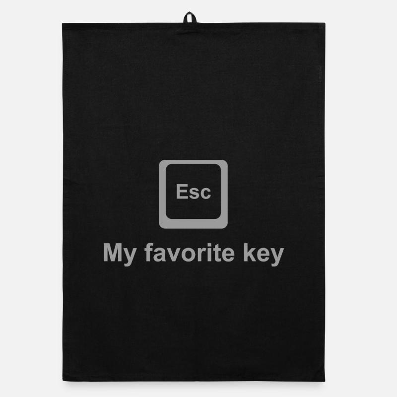 ESC Key Shirt – Favorite Button for Nerds & Geeks - Organic dish towel - black