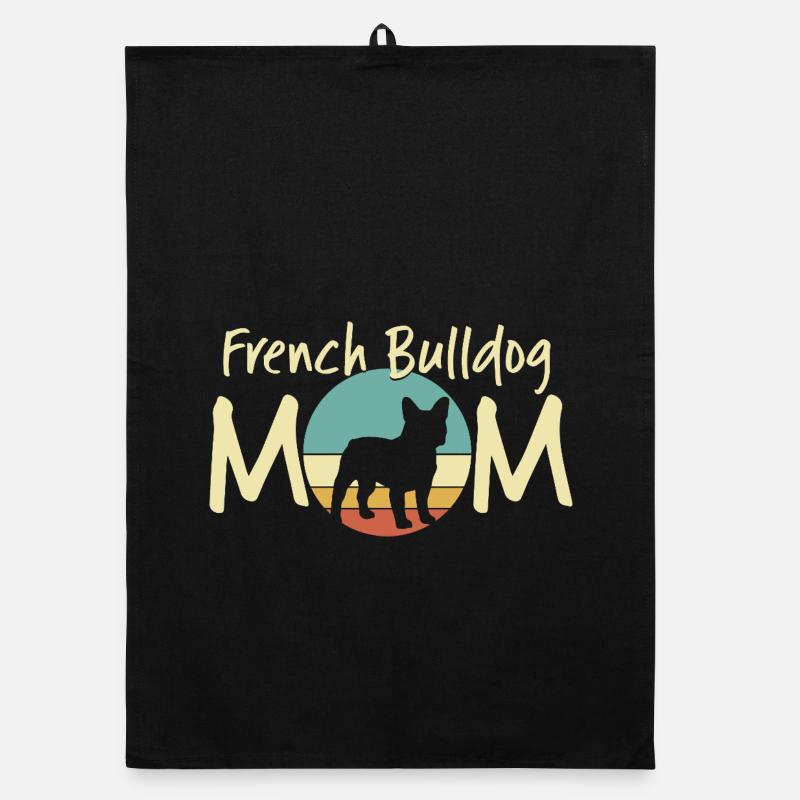 Bouledogue français maman design vintage Torchon bio