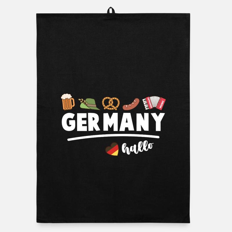Germany Flag Beer Pretzel Sausage Germany Organic dish towel