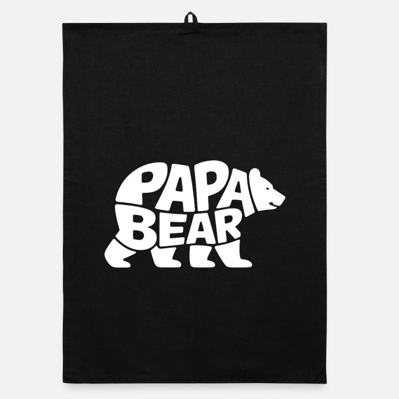 Papa Bear - Organic dish towel - black